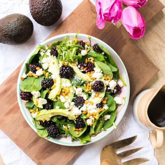 Blackberry and feta cheese salad