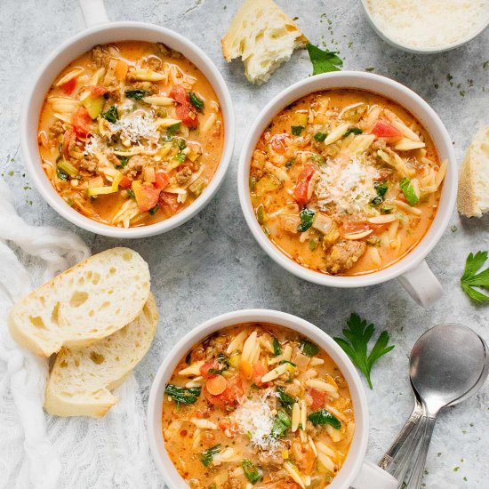 Italian Sausage Orzo Soup