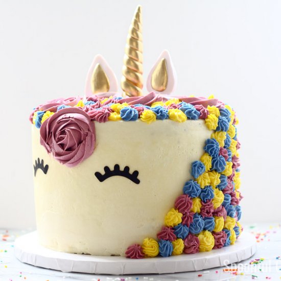 a unicorn birthday cake