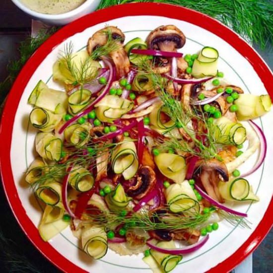 Zucchini and lentil salad