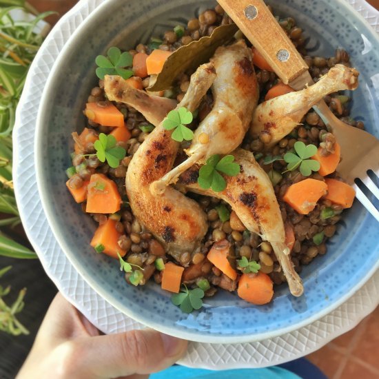 Lentil Stew with Quail