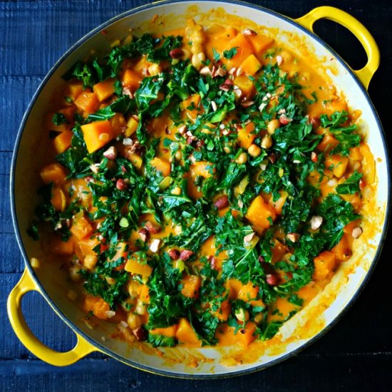 Butternut squash red curry