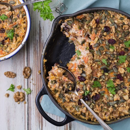 Vegan Pumpkin And Carrot Gratin