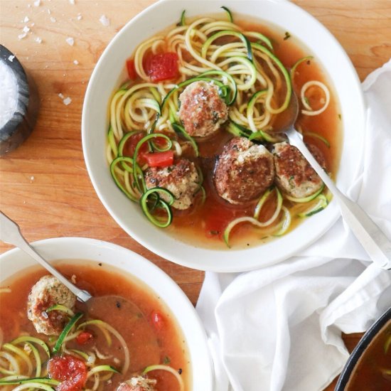 Turkey Meatball & Zoodle Soup – W30