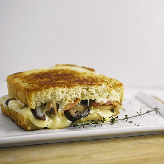 Bacon Mushroom Swiss Grilled Cheese