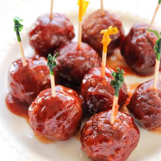 Grape Jelly Party Meatballs