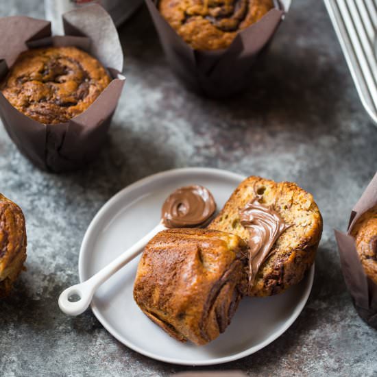 nutella banana bread muffins