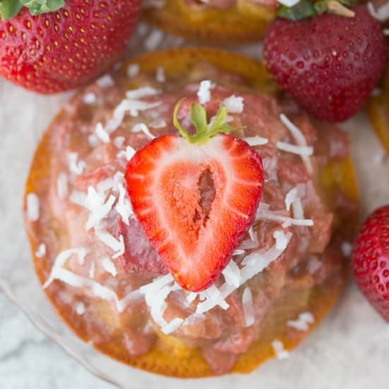 Strawberry Rhubarb Upside Down Cake