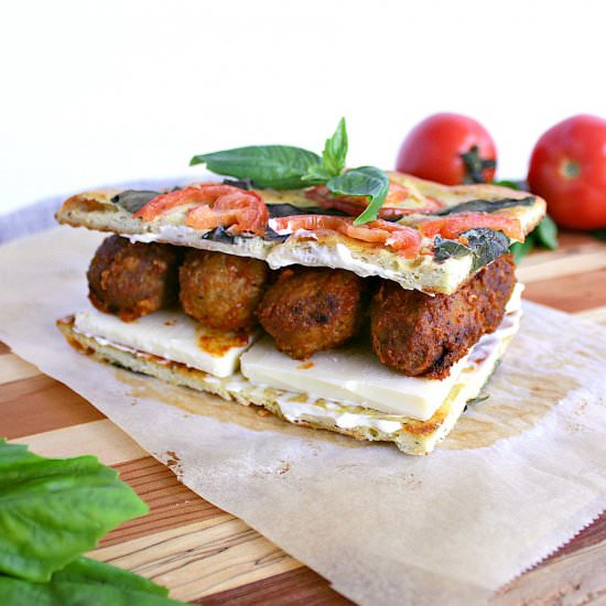 Low Carb BBQ Meatball Panini