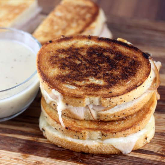 Turkey Grilled Cheese with Gravy