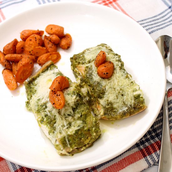 Salmon Basil Pesto & Roasted Carrot