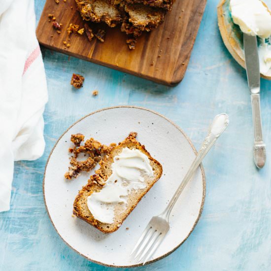 Paleo Pecan Streusel Banana Bread