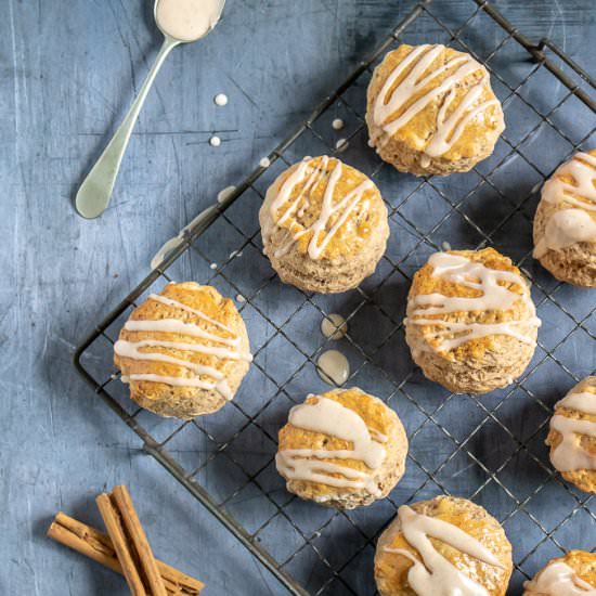 Cinnamon Scones and Vanilla Drizzle