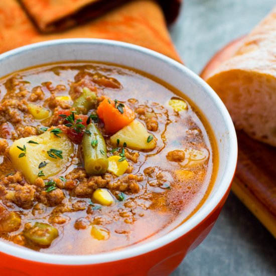 Instant Pot Hamburger Soup