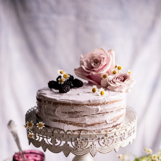 Blackberry Chamomile Nake Cake