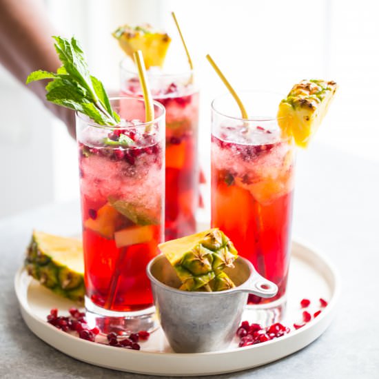 pomegranate pineapple shrub mojito