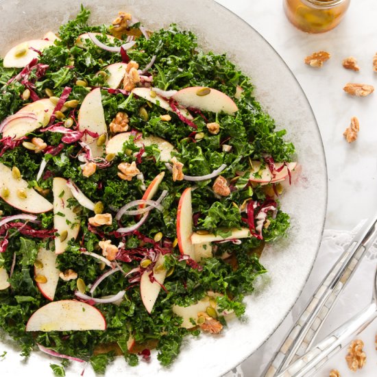 Apple Walnut Kale Salad