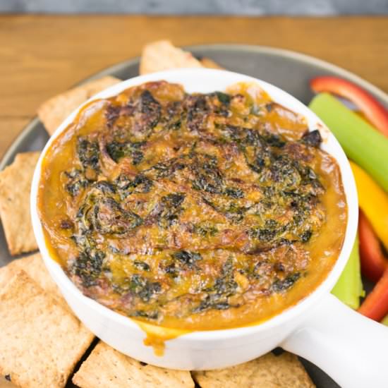 Warm Caramelized Onion Kale Dip