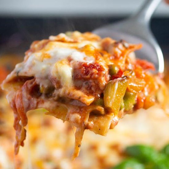 Vegetable Lasagna with White Sauce