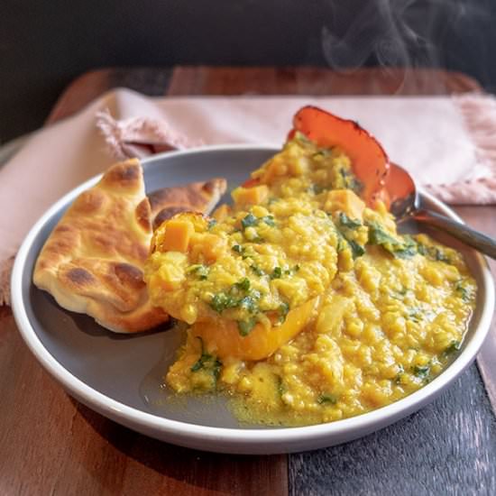 Lentil Curry &  Kale Over Charred