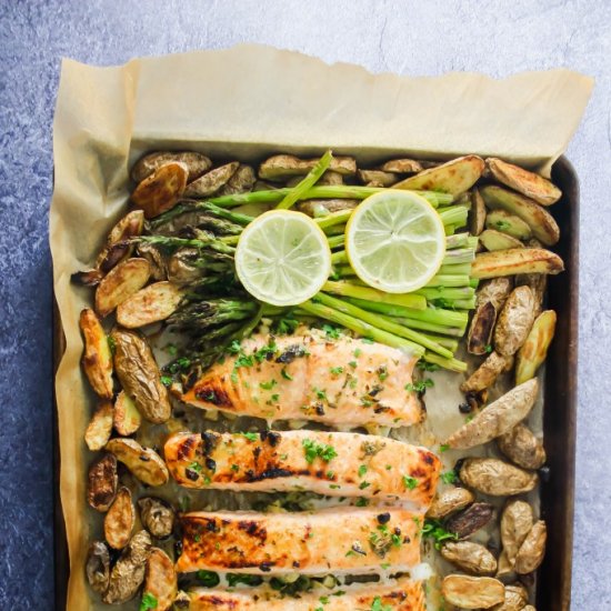 Sheet-Pan Lemon Honey Garlic Salmon