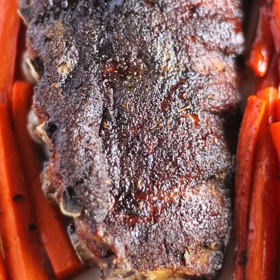 Baby Back Ribs Caramelized Carrots