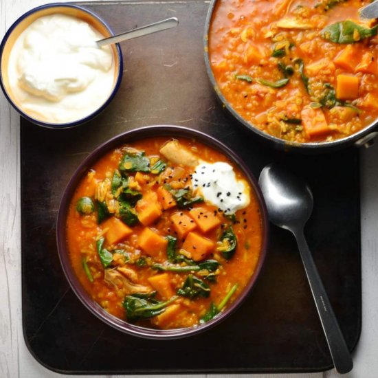 Sweet Potato Mulligatawny Soup