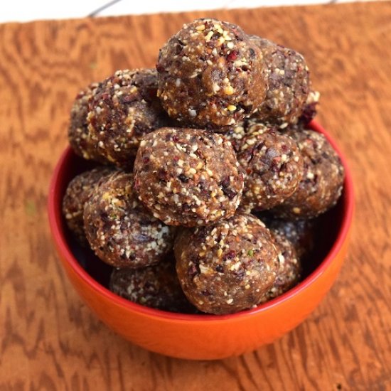 Raw Cacao Cranberry Protein Balls