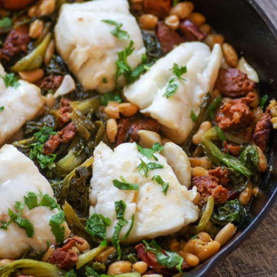 One Pan Cod and Chorizo