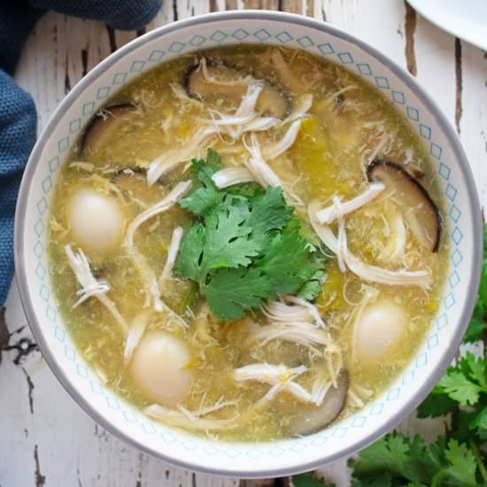 Egg Drop Chicken and Asparagus Soup