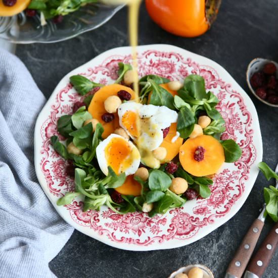 Lamb’s Lettuce Salad with Persimmon