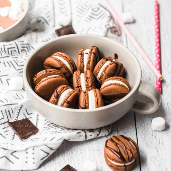 Hot chocolate macarons