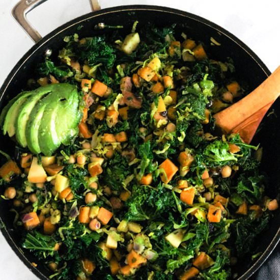 Warm Kale & Apple Salad