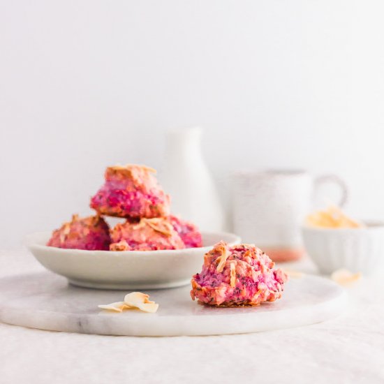 Pink Pitaya Coconut Macaroons