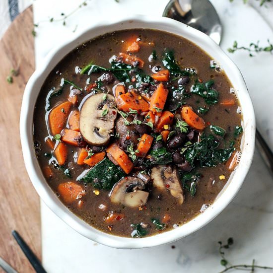 Black Bean Mushroom Carrot Soup