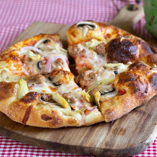 Artichoke and Sausage Pizza