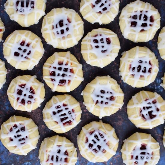 Raspberry Thumb Print Cookies