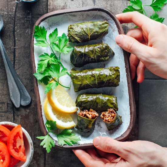 Vegan Stuffed Grape Leaves