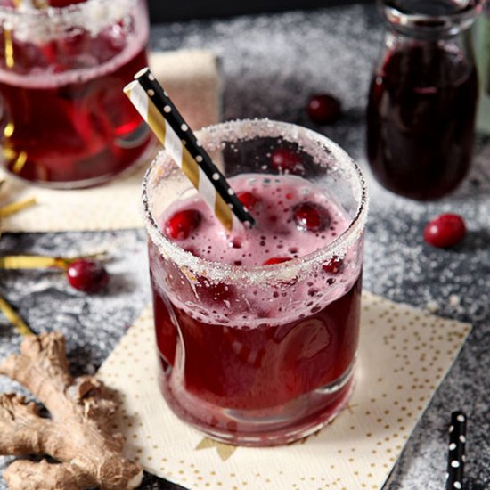 Sparkling Ginger Cranberry Mocktail