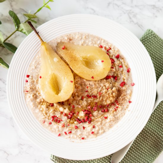 Poached Pear Porridge