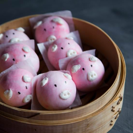 Easy Sweet Piggy Steamed Buns