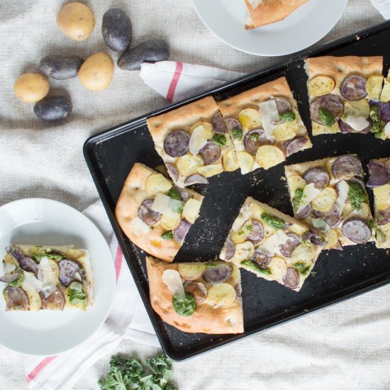 Focaccia With Potatoes & Kale Pesto