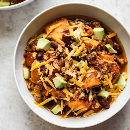 Turkey Sweet Potato Chili