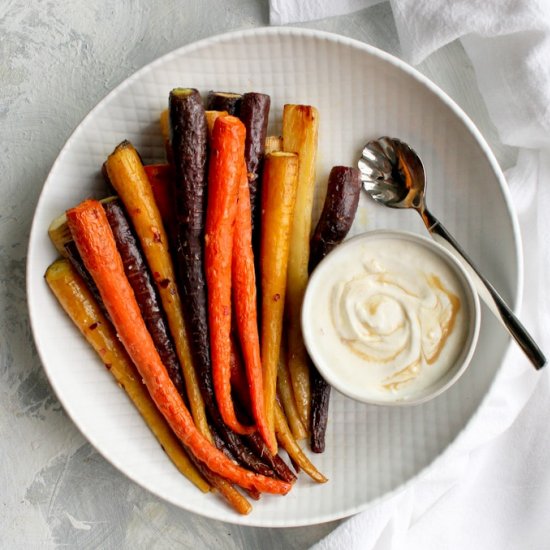 Roasted Whole Carrots with Tahini