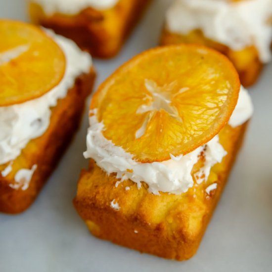 Olive oil orange cakes