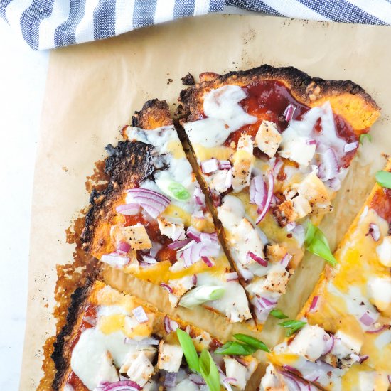 Sweet Potato Crust BBQ Pizza