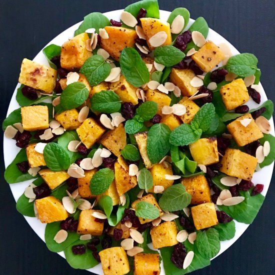 Pumpkin, Cranberry and Almond Salad