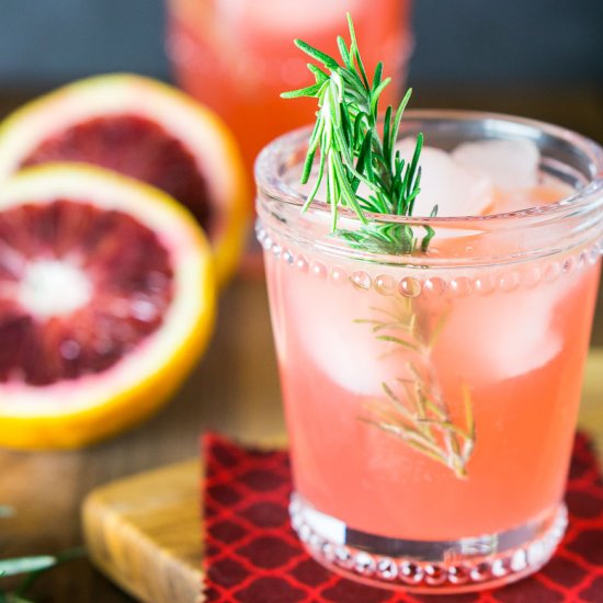 Blood Orange-Rosemary Gin and Tonic