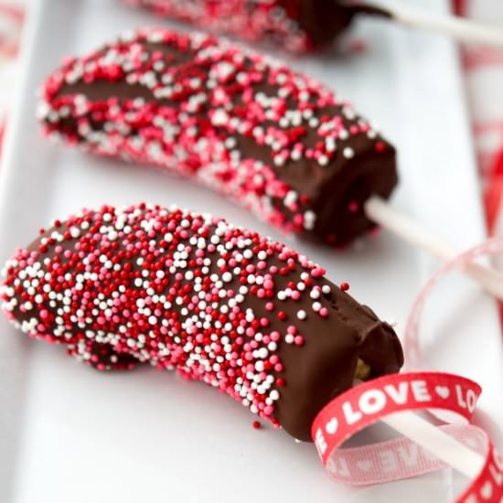 Valentine’s Banana Pops