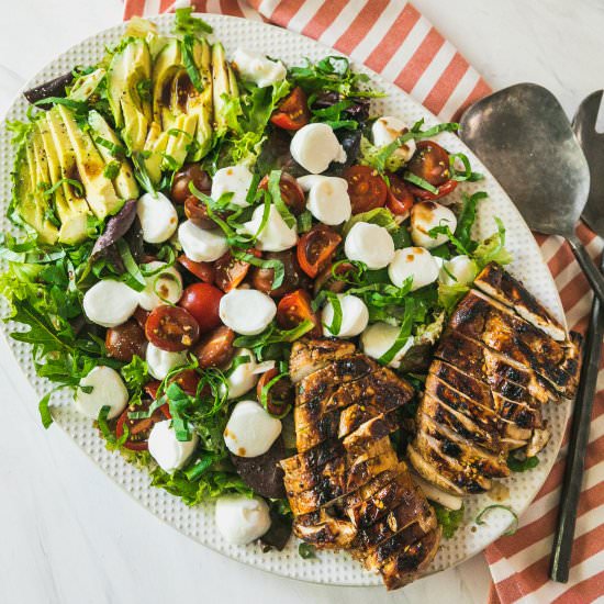 Chicken Avocado Caprese Salad